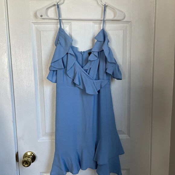 MAJORELLE Salsa Baby Blue ruffle mini Dress - Picture 4 of 13